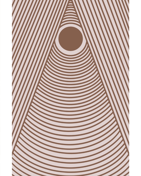 Brown concentric lines forming triangle with central circle