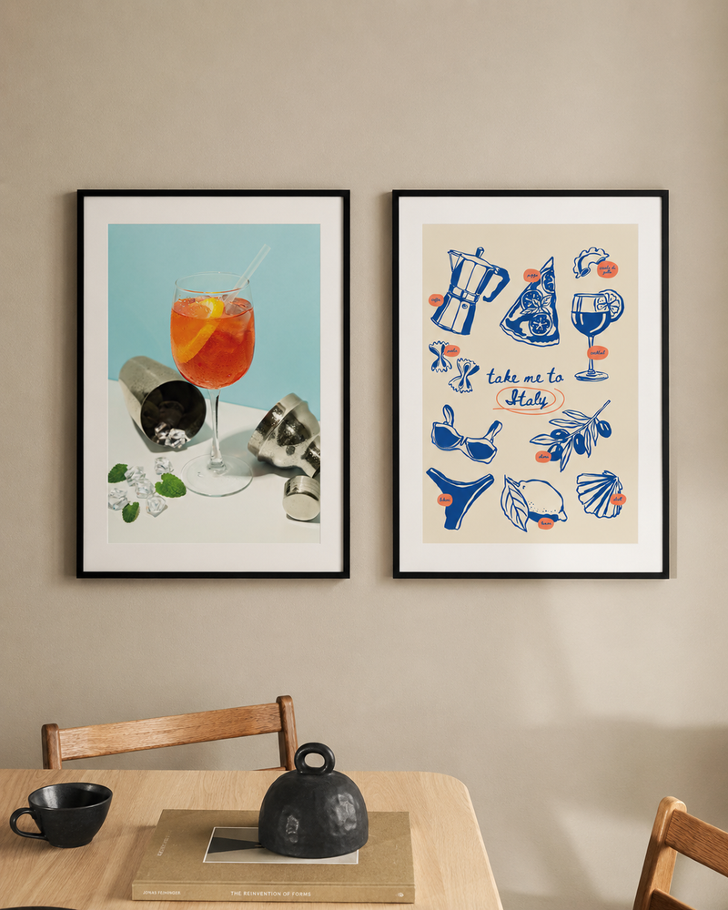 Kitchen wall art with 2 posters