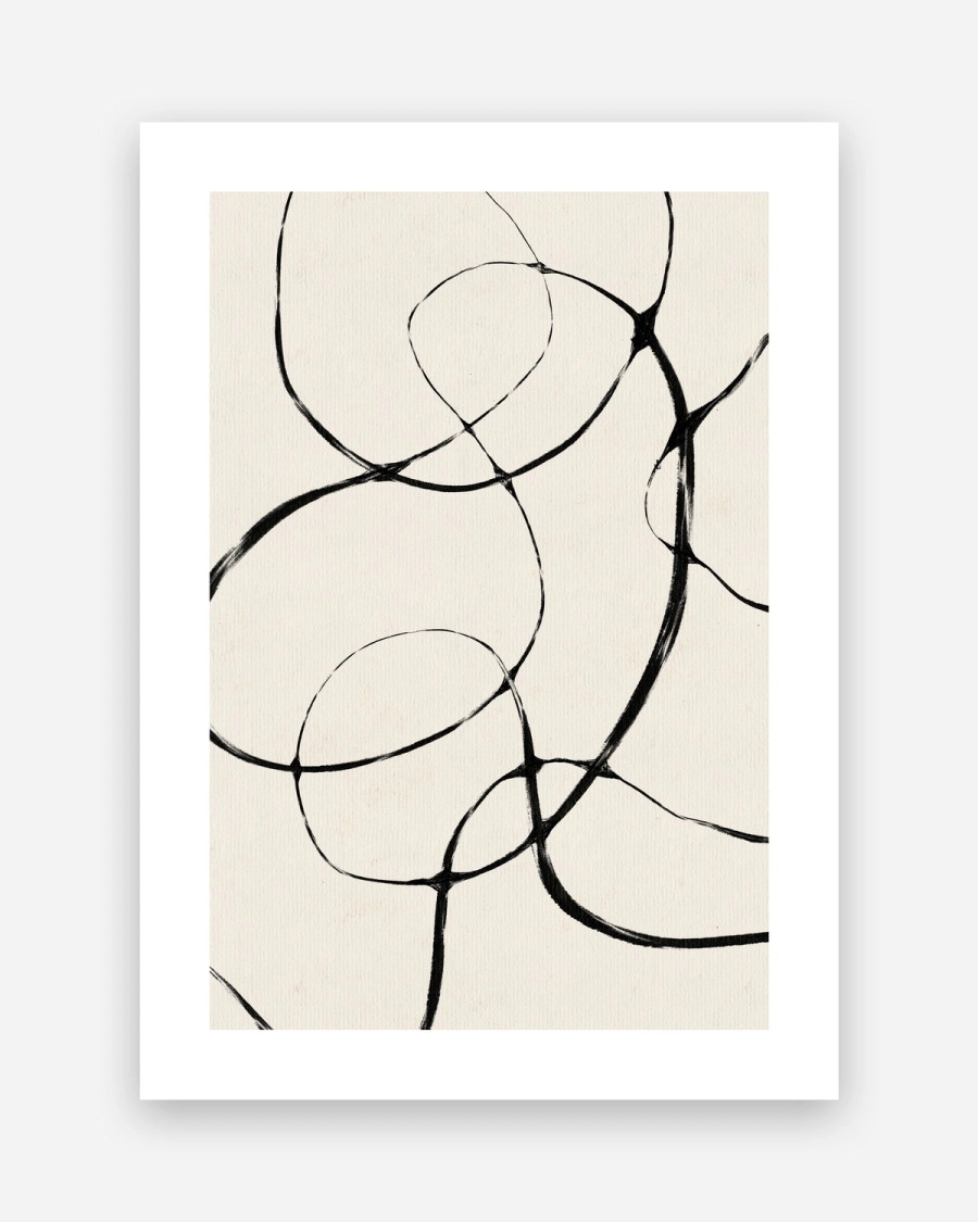 Ink Loops poster with a white border, unframed on a light gray background