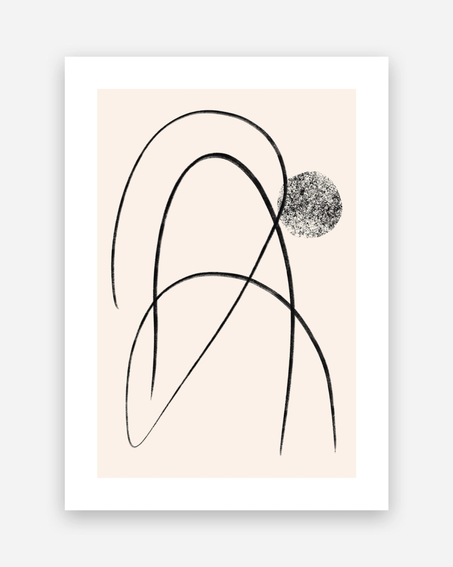 Charcoal Arc Study poster with a white border, unframed on a light gray background