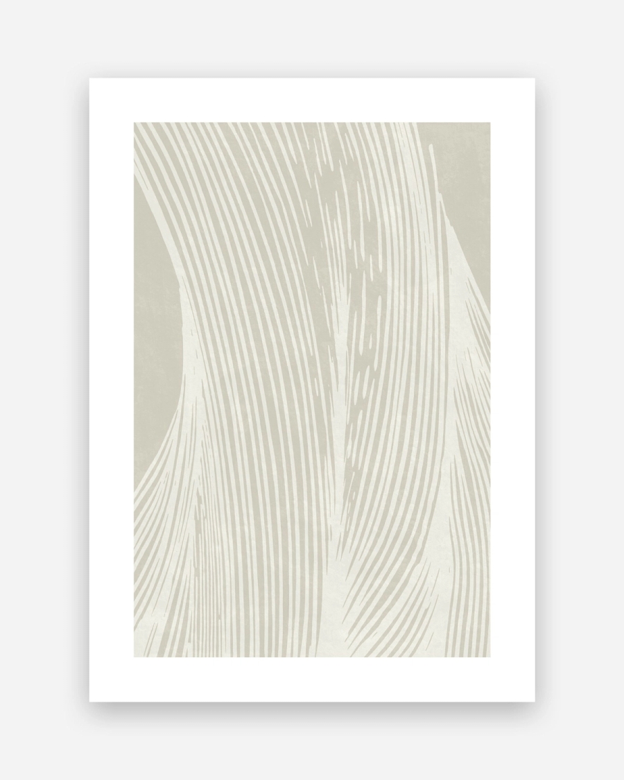 Sand Ripples poster with a white border, unframed on a light gray background
