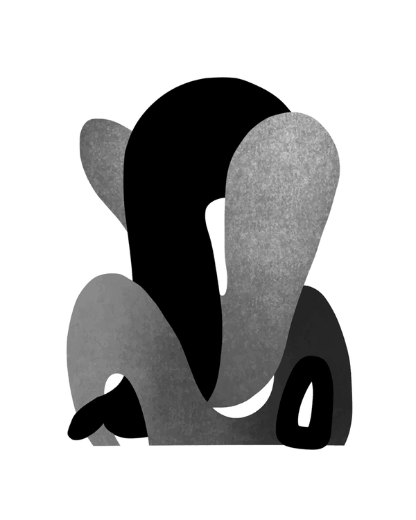 Abstract black and gray shapes for kids poster