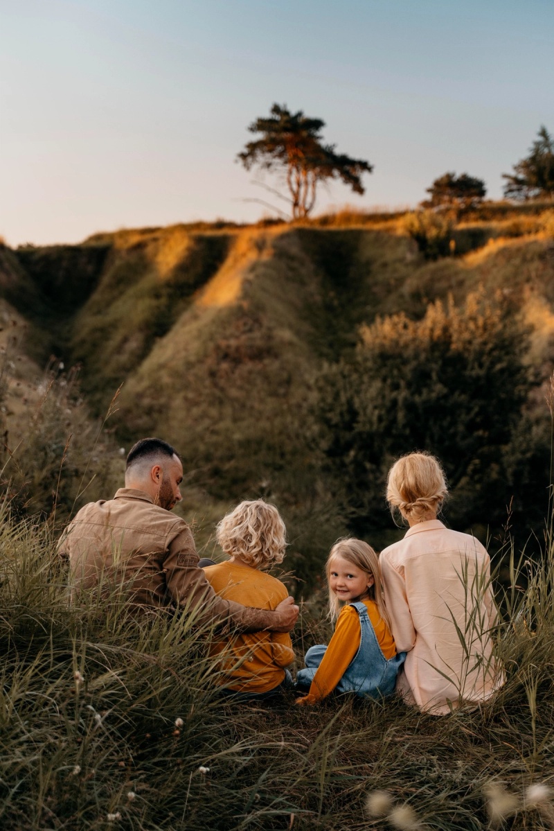 photo of a family sitting together