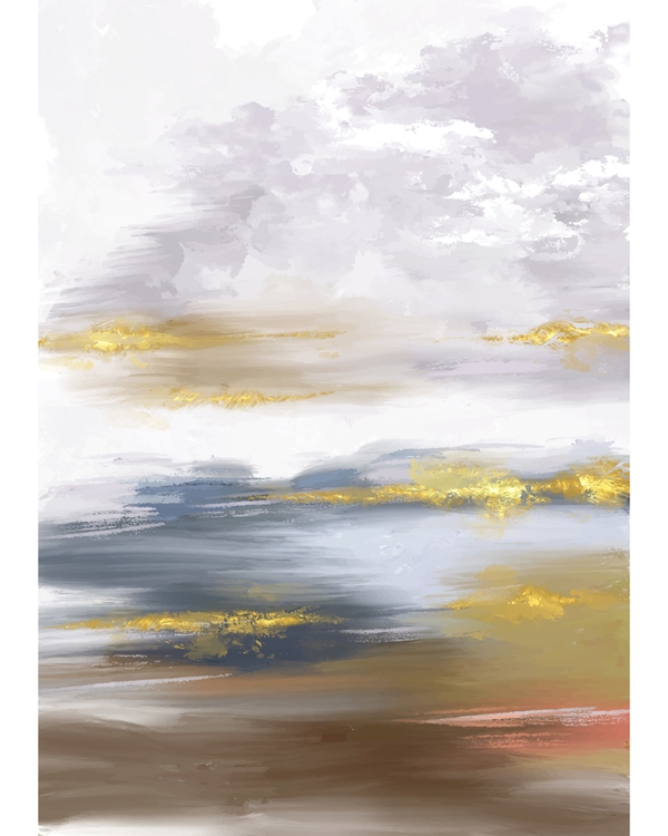 Abstract clouds with gold and muted earth tones