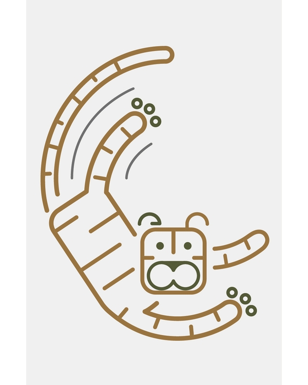 Minimal cat illustration in soft earthy colors