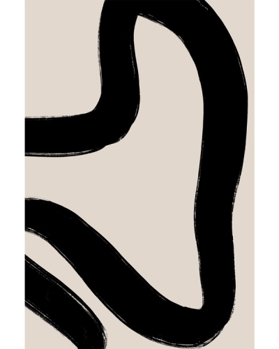 Abstract poster with bold black brushstrokes on beige