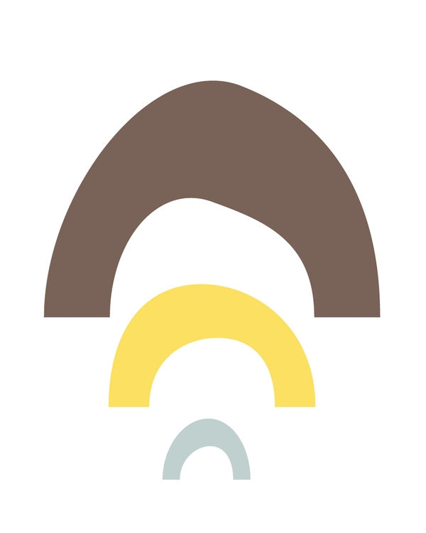 Abstract rainbow shapes in soft earthy colors