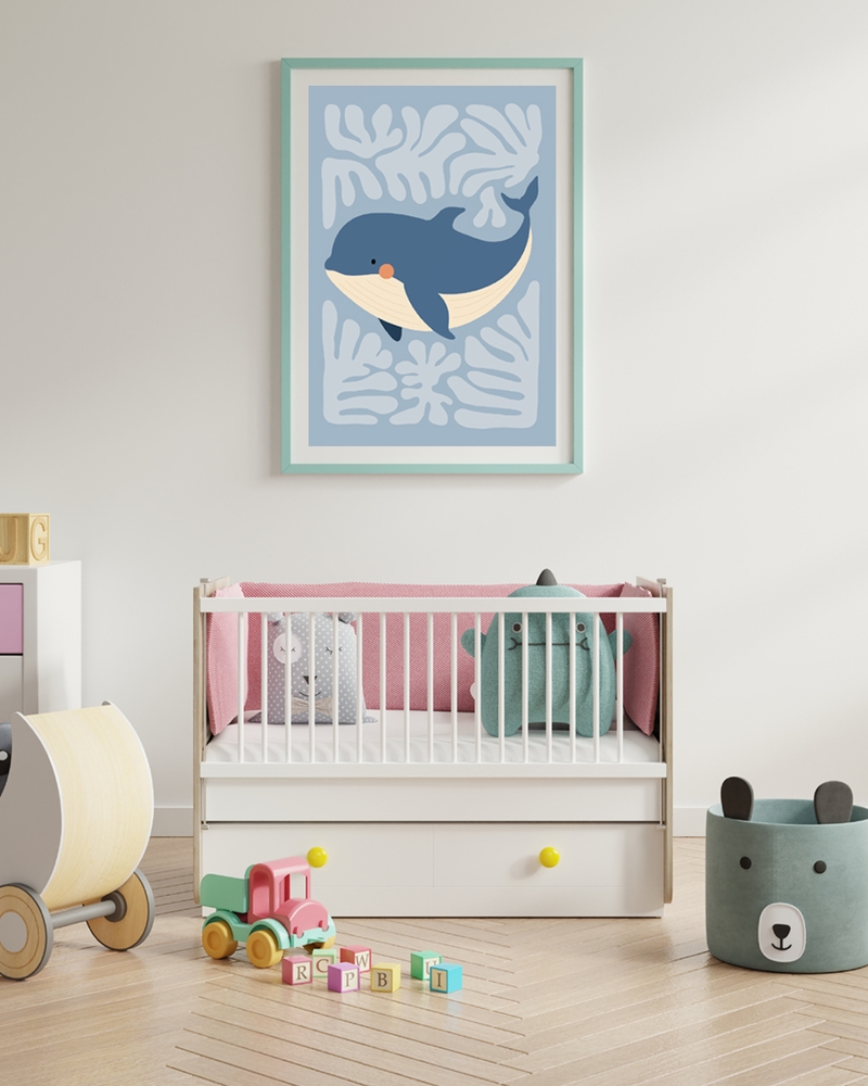 Poster of a whale hanged in kids room
