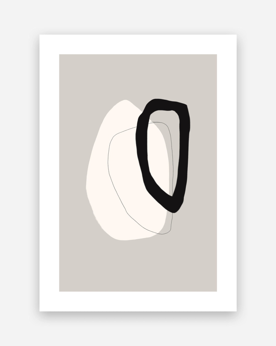 Loop and Form poster with a white border, unframed on a light gray background