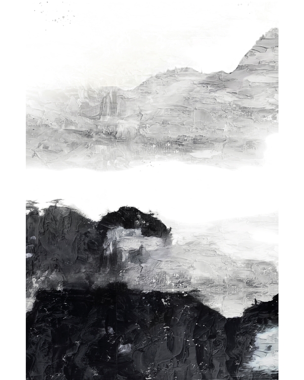 Abstract mountain layers with dark and light contrast