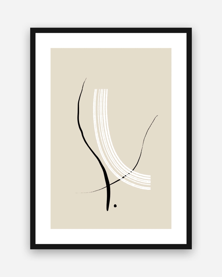 Ink and Ivory poster with a white border in a black frame