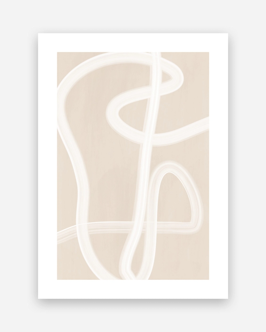 Ivory Ribbon Path poster with a white border, unframed on a light gray background