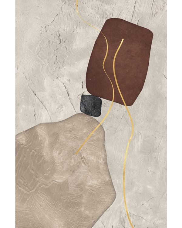 Abstract shapes in beige brown and soft textured tones