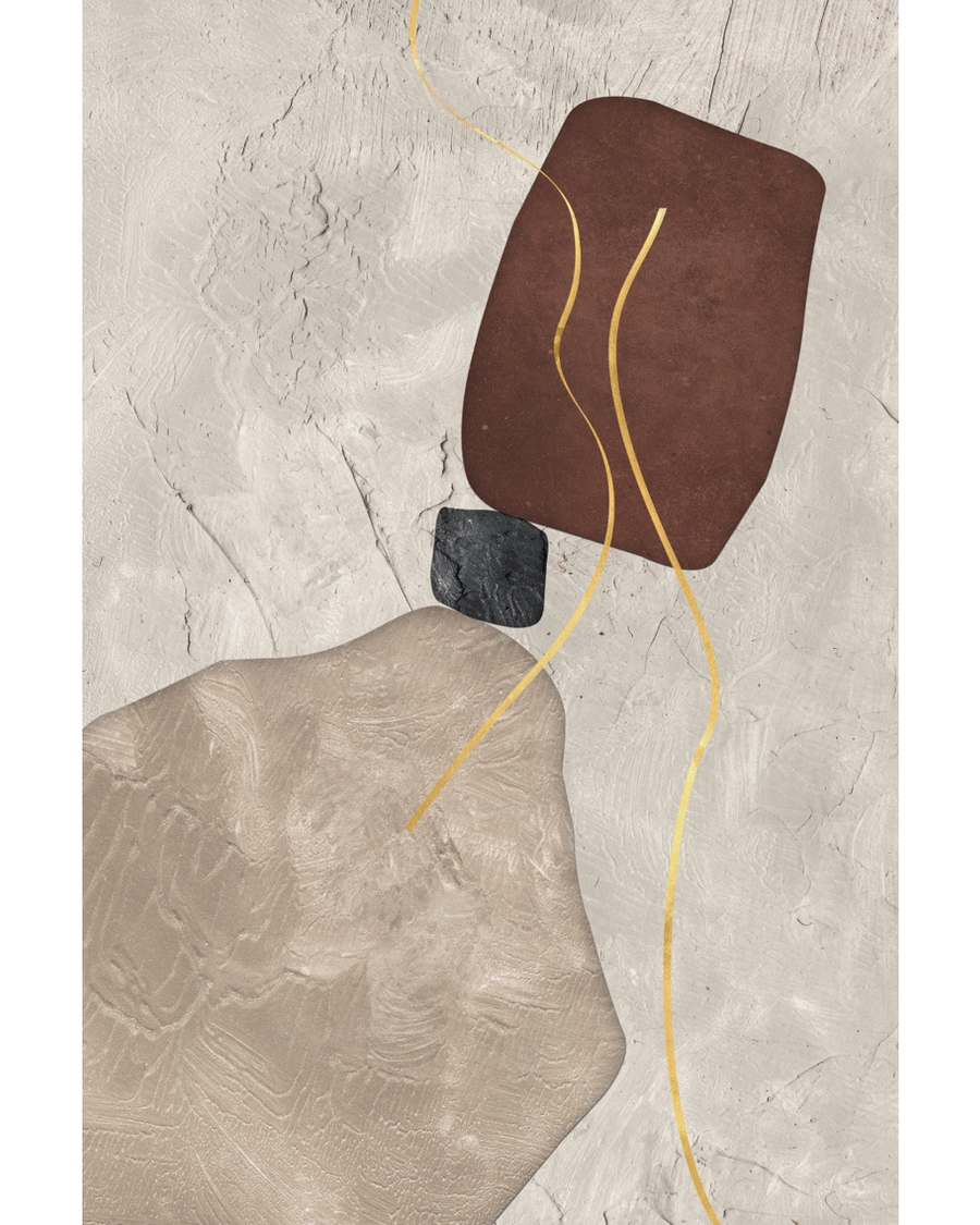 Abstract shapes in beige brown and soft textured tones