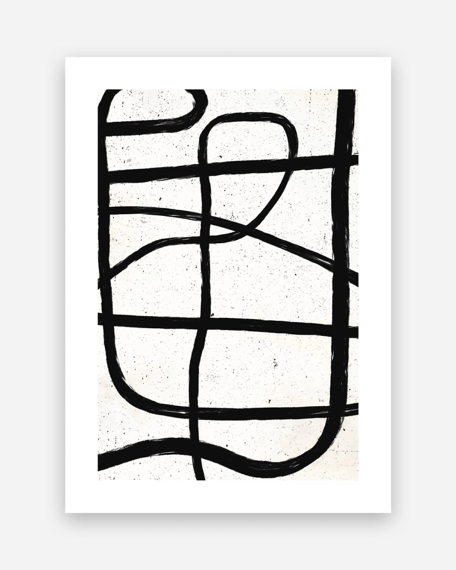Ink Crossings poster with a white border, unframed on a light gray background