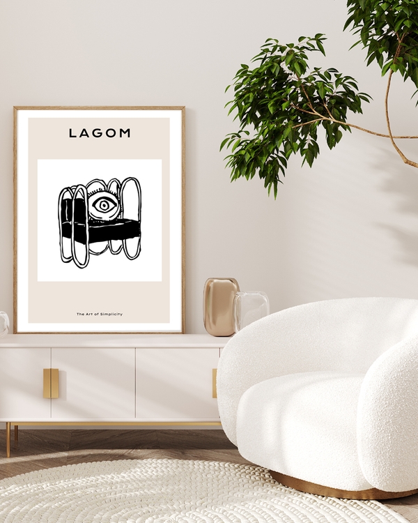 A poster of a abstract black-and-white poster with eye design.