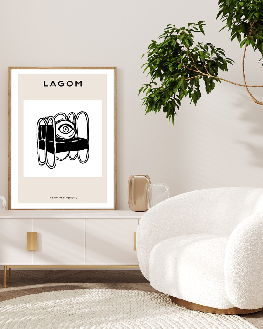 A poster of a abstract black-and-white poster with eye design.