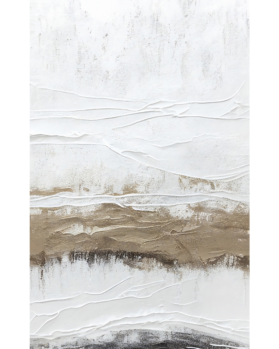 Abstract poster with white and beige textured layers
