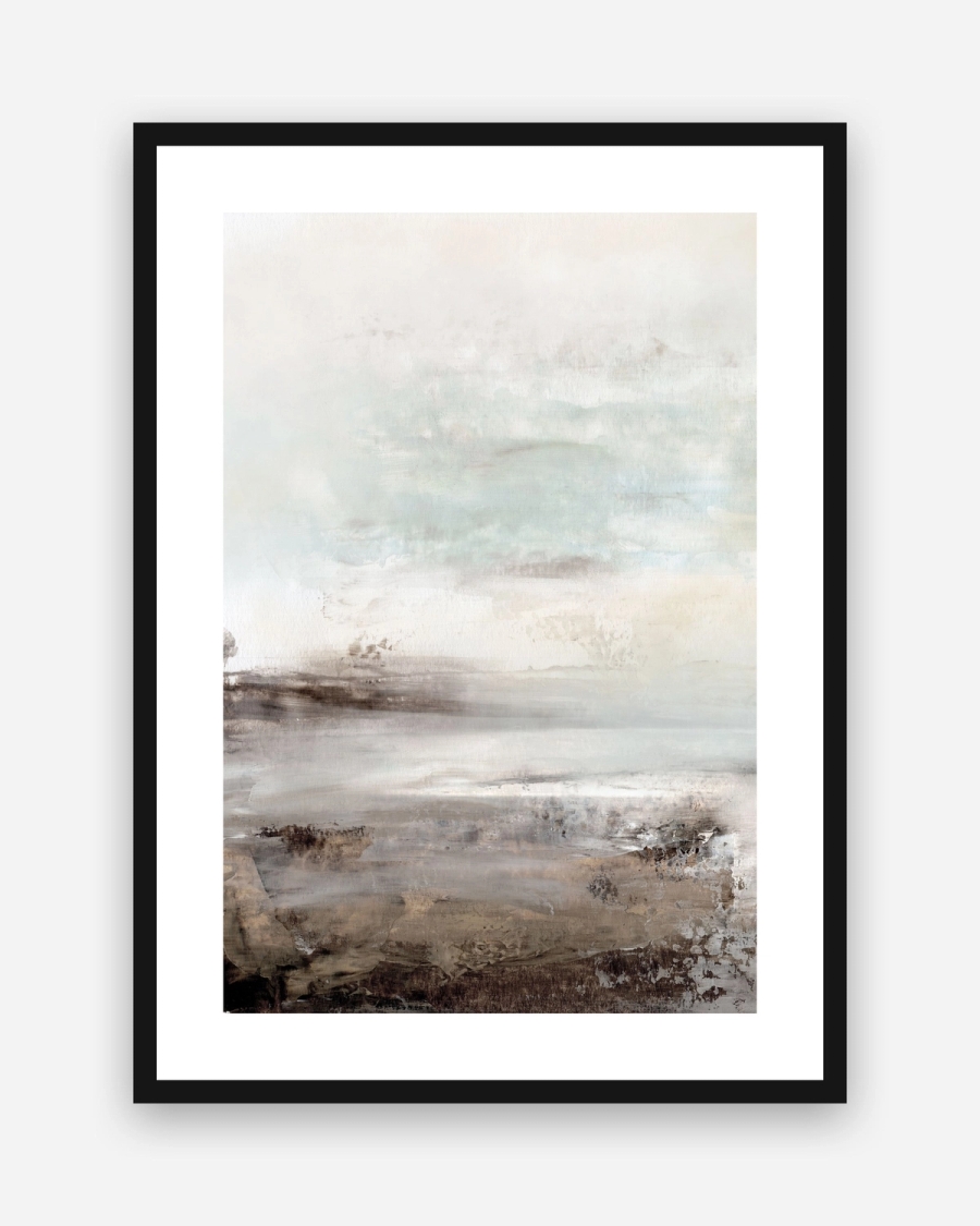 Weathered Plain poster with a white border in a black frame