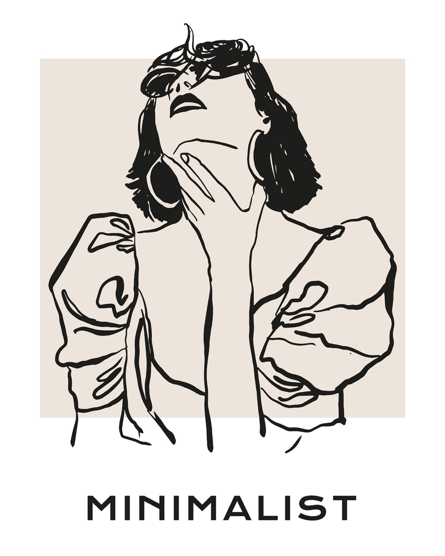 Abstract poster with white lines and geometric shapes on black