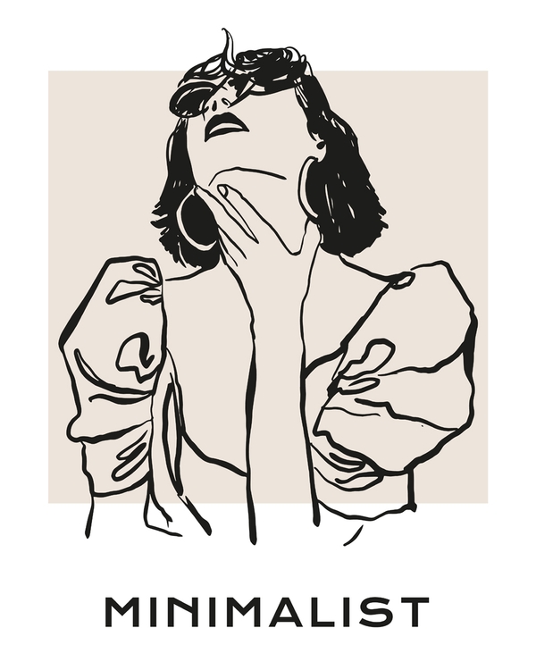 Abstract poster with white lines and geometric shapes on black