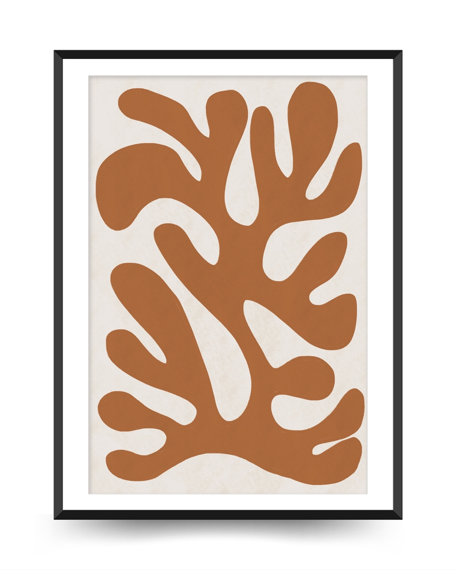 A poster of a Abstract terracotta shapes on light beige background