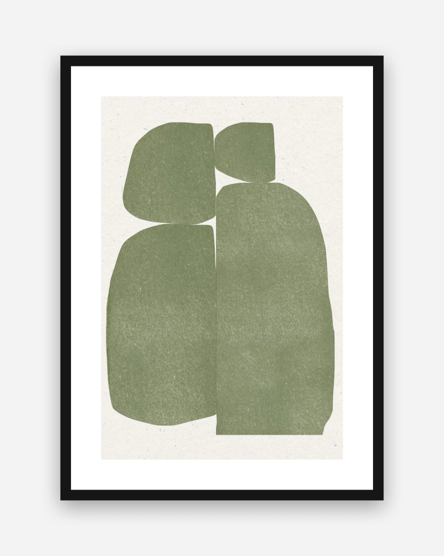 Olive Paper Forms poster with a white border in a black frame