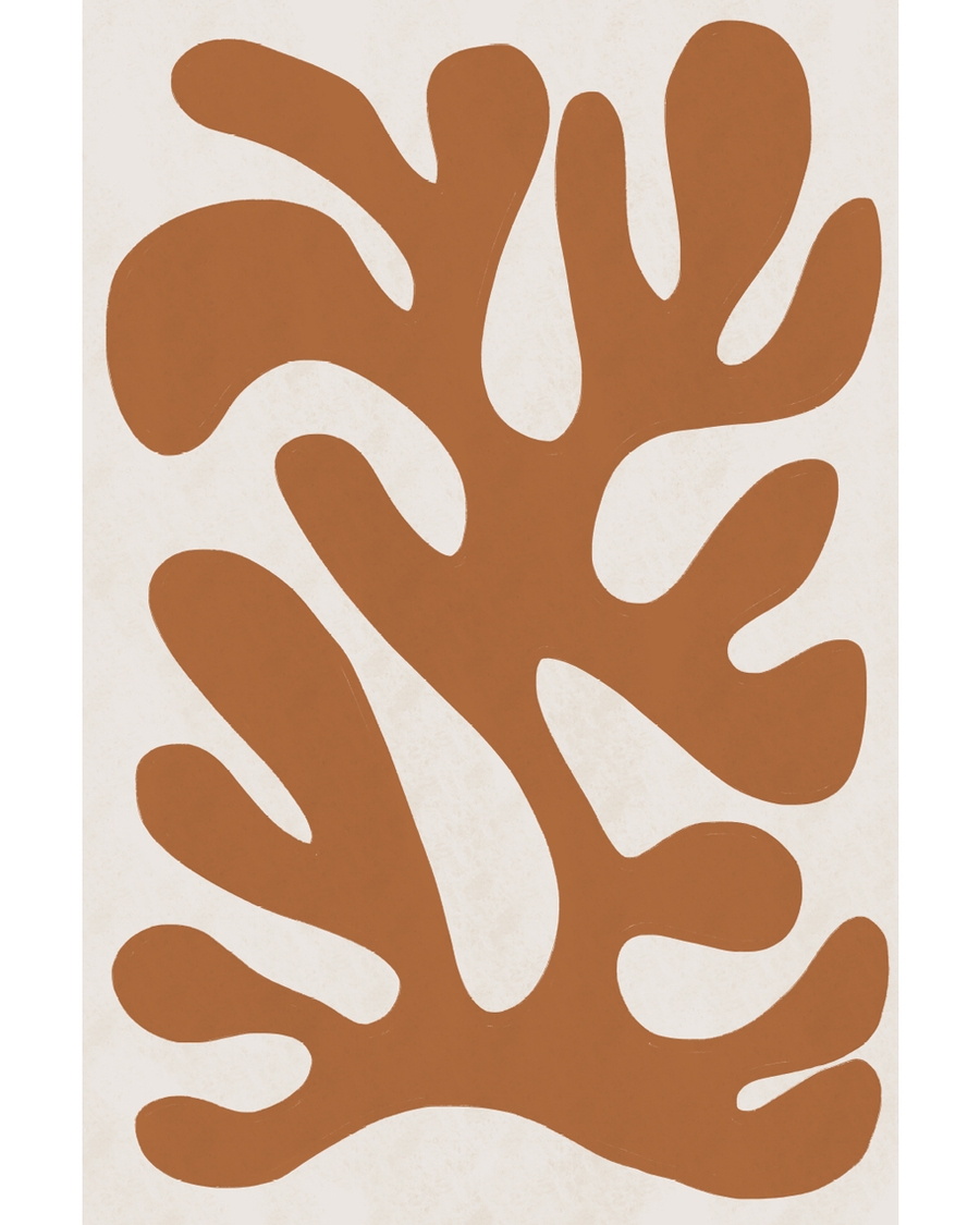 Abstract terracotta shapes on light beige background