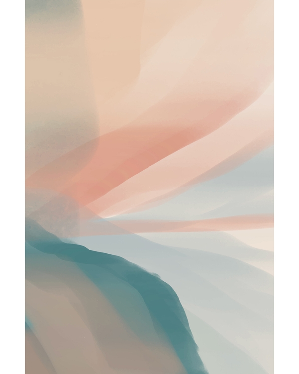 Abstract soft color layers in beige and teal