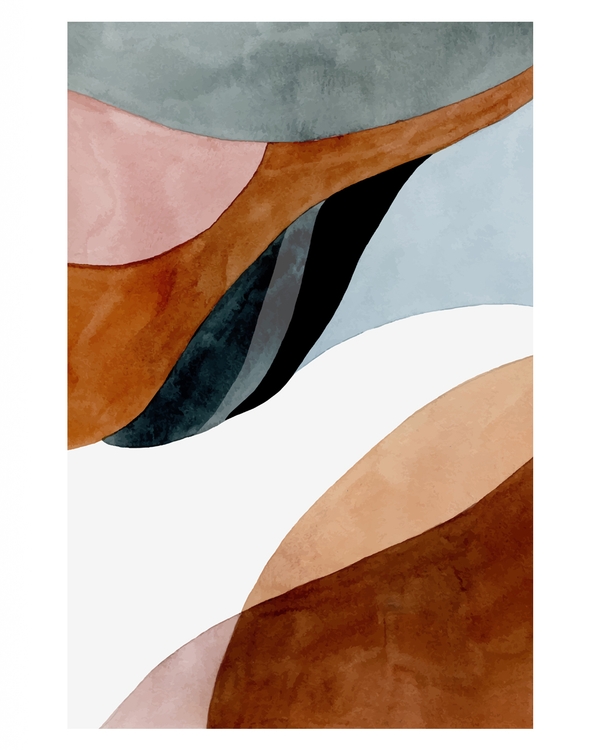Abstract poster with earthy tones and soft curves.