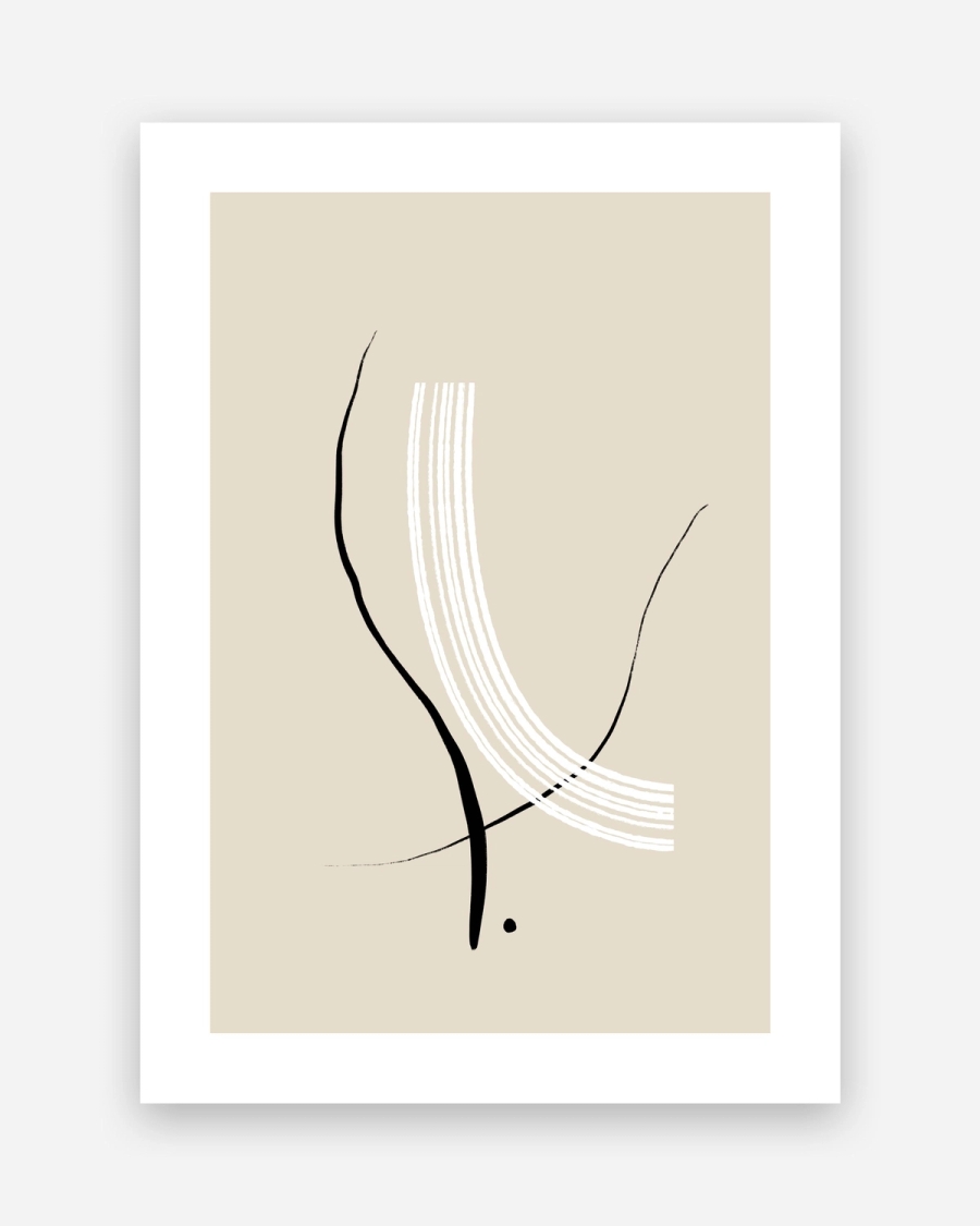 Ink and Ivory poster with a white border, unframed on a light gray background
