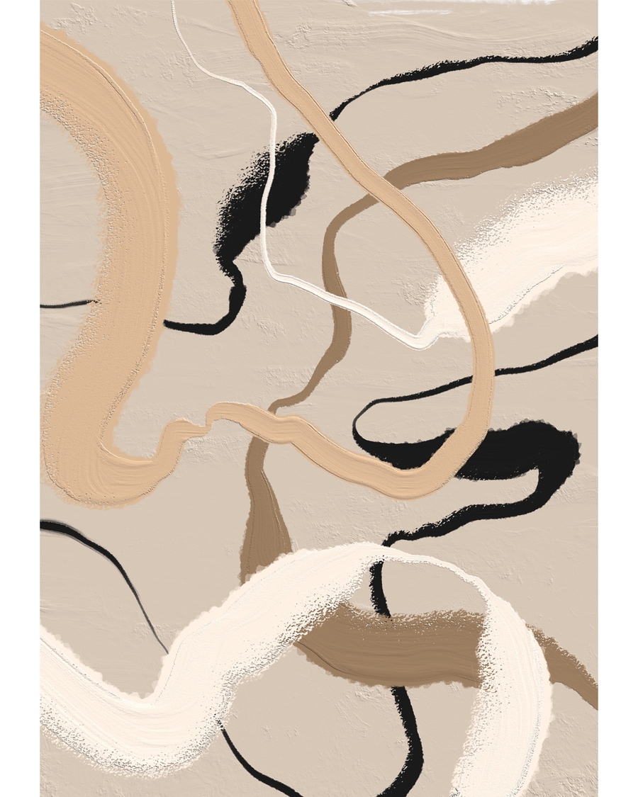 Abstract beige and black lines on textured background