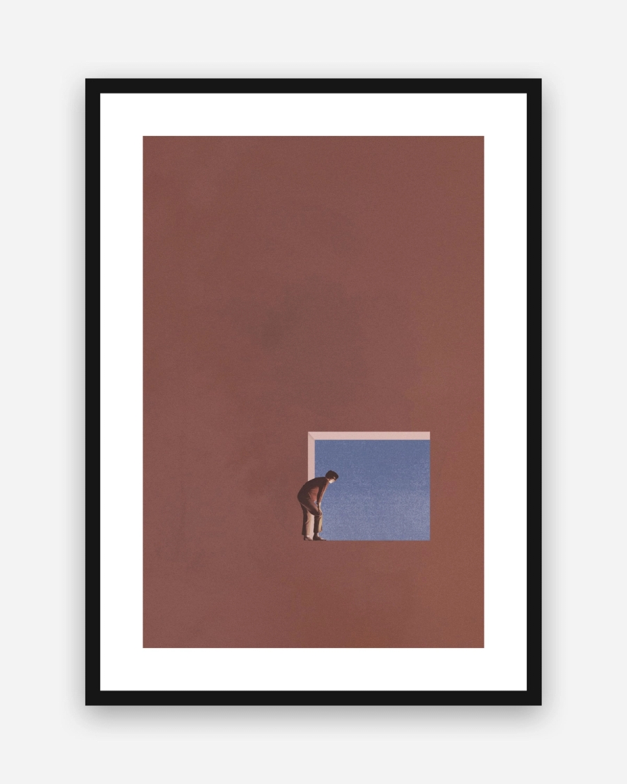 Window to Blue poster with a white border in a black frame