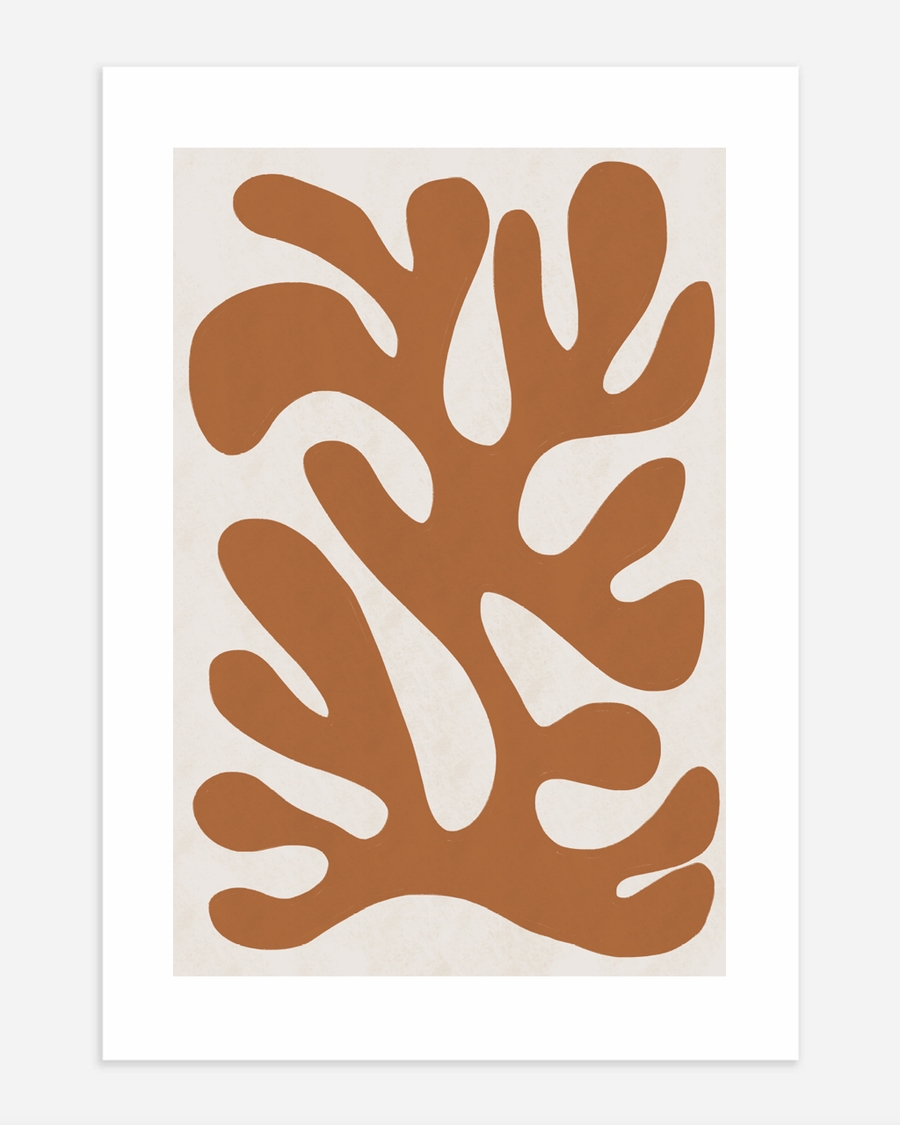 A poster of a Abstract terracotta shapes on light beige background
