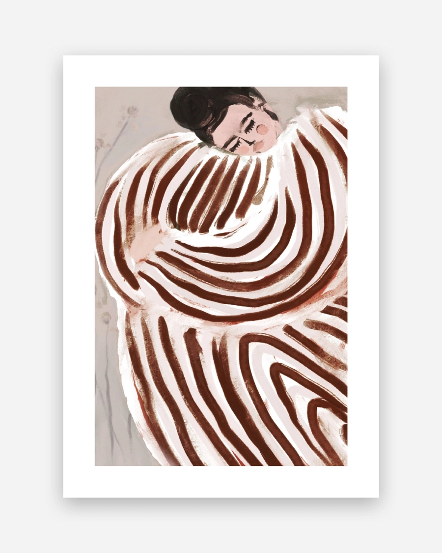Dreaming in Rust poster with a white border, unframed on a light gray background