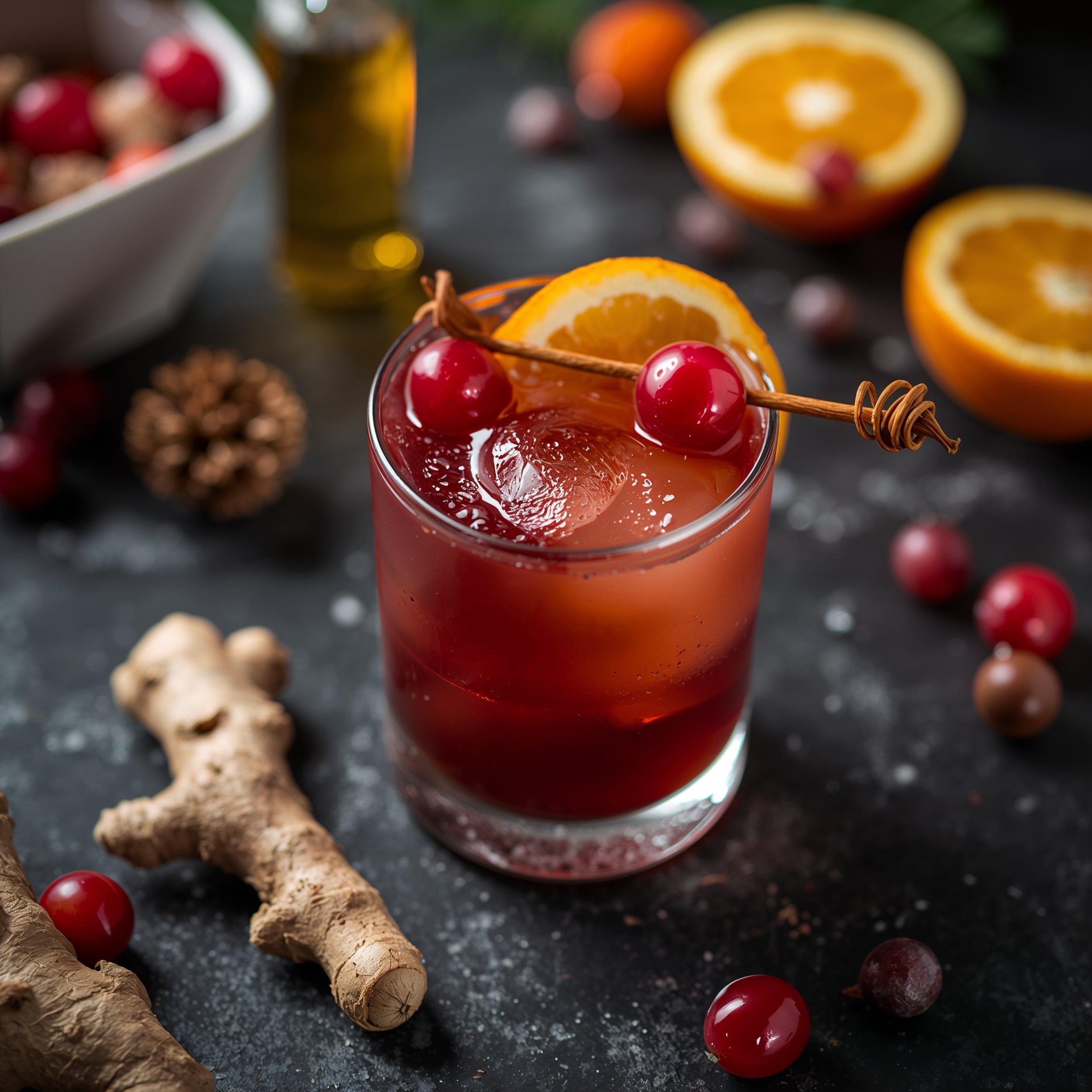 Mule hivernal au gingembre et agrumes de Noël sans alcool