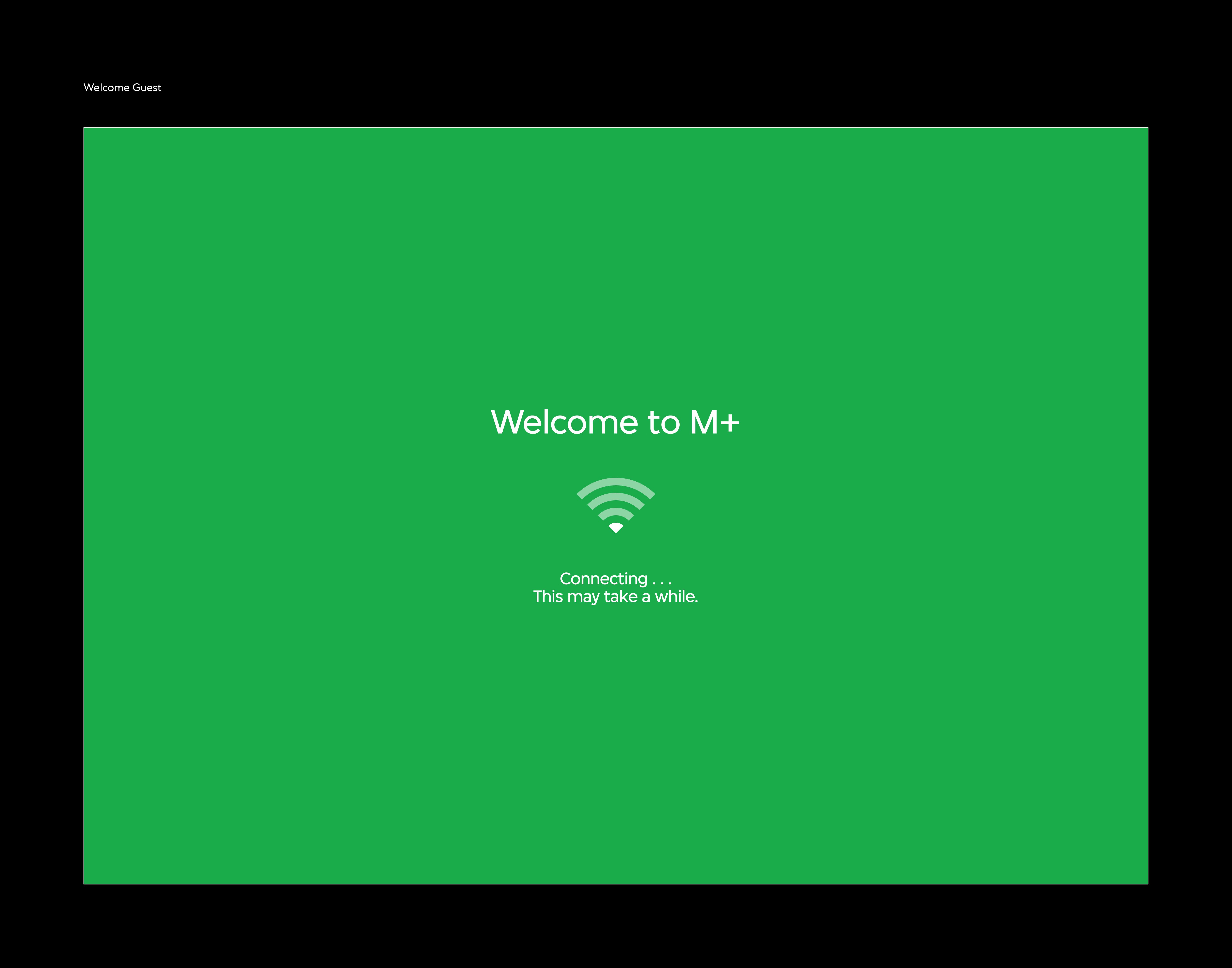An interface of the M+ Wi-Fi loading page.