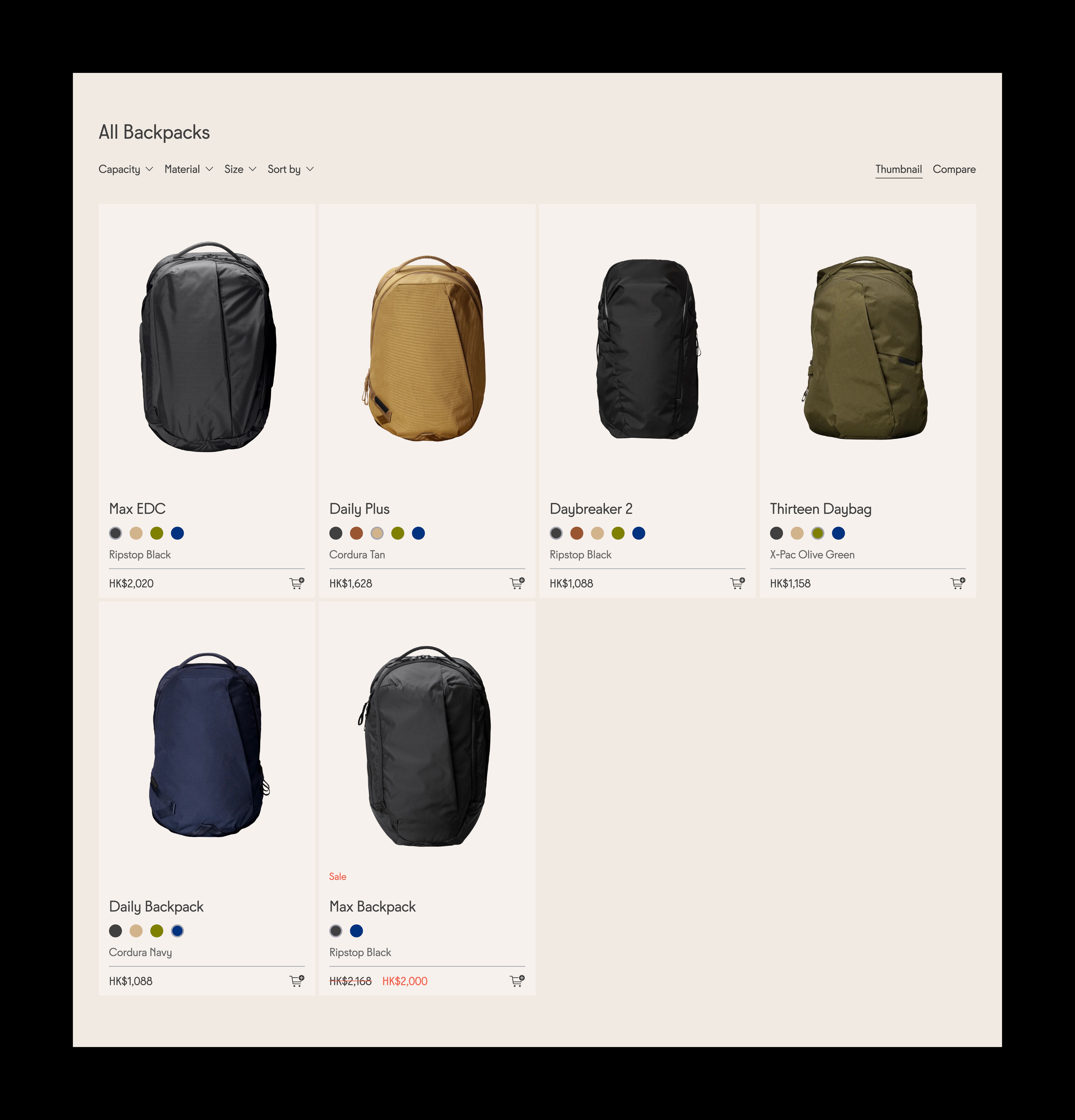 An image featuring Able Carry's product page design.