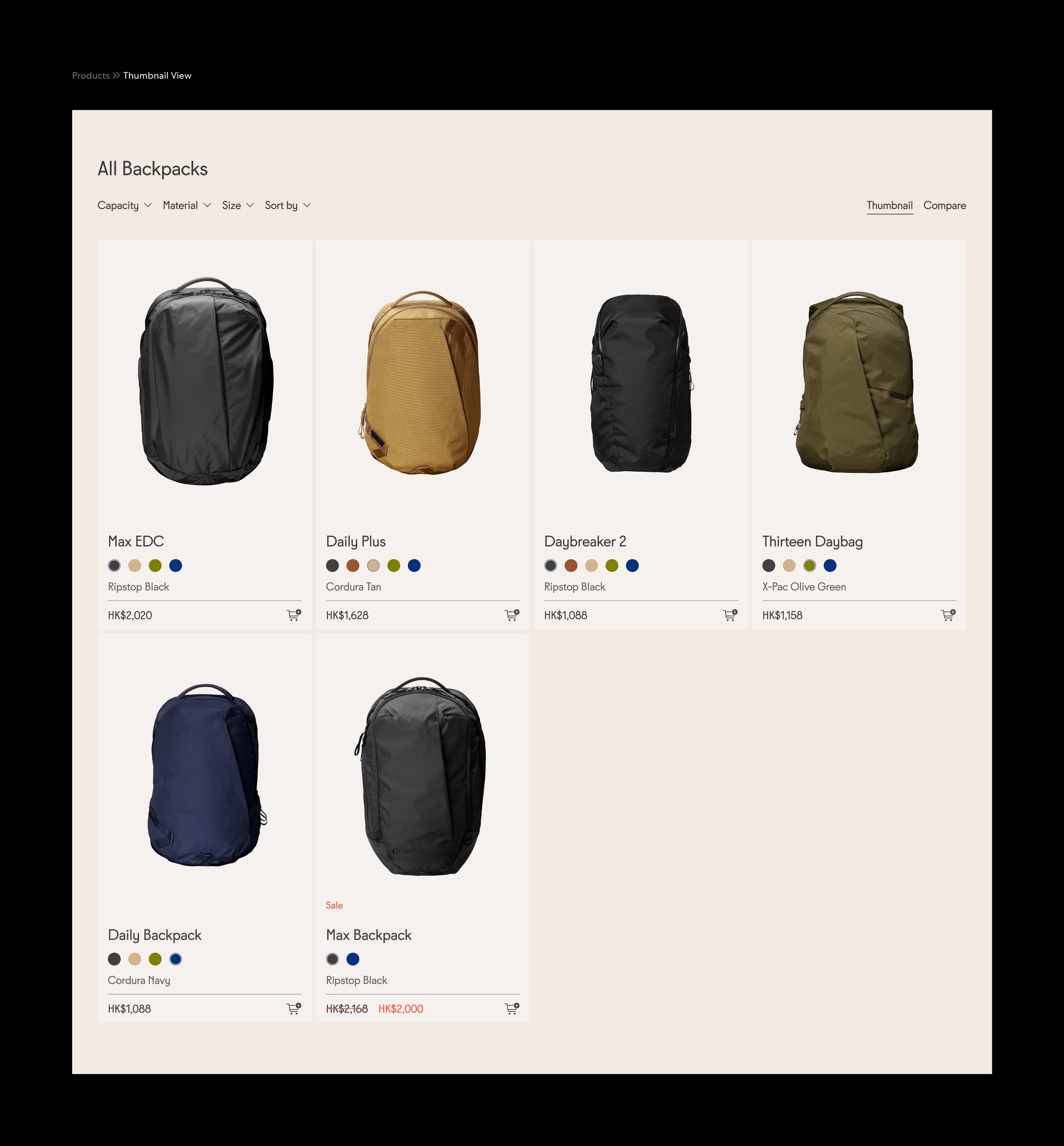 An image featuring Able Carry's product page design.