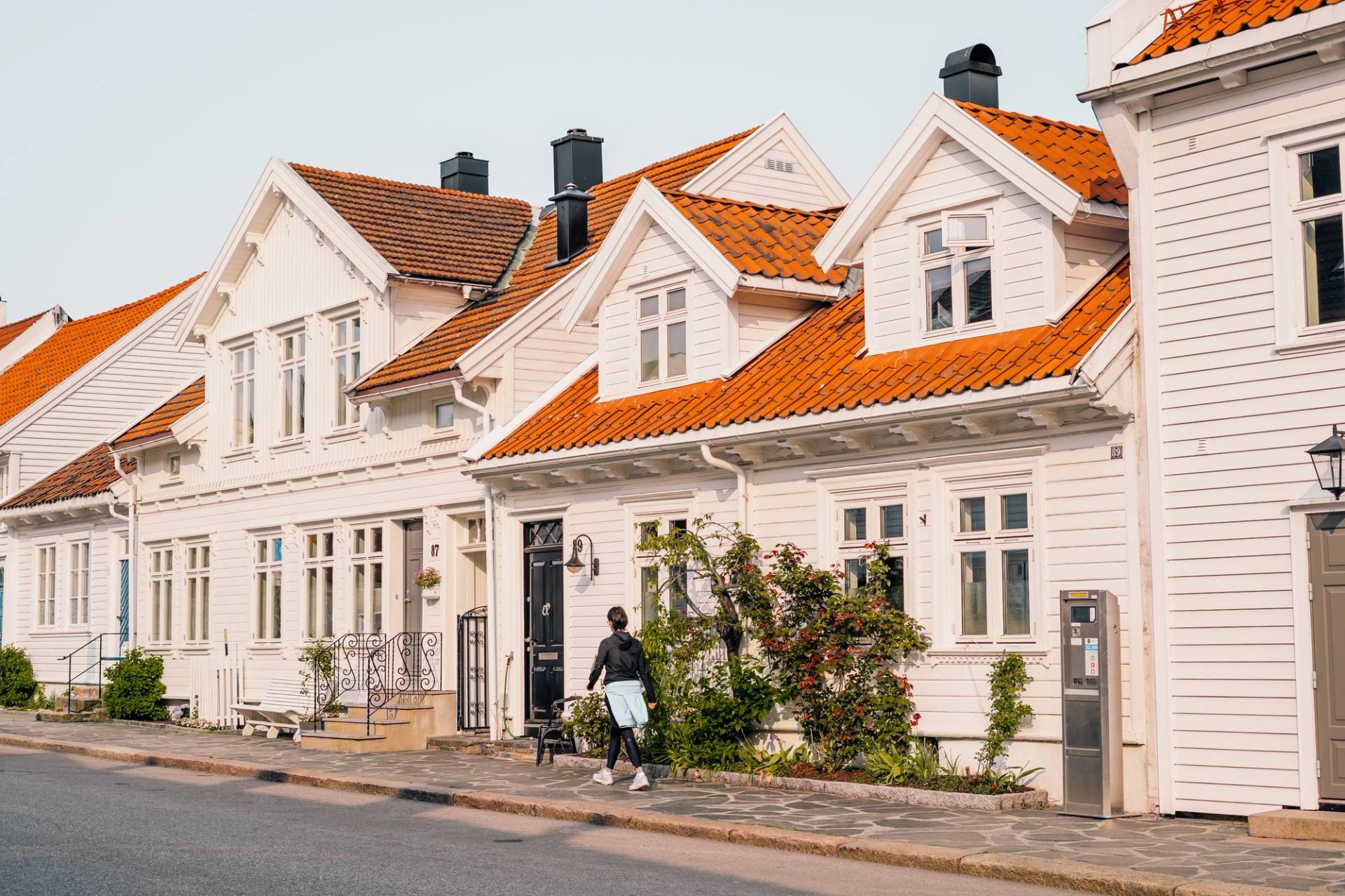 Kristiansand - "Posebyen" charming, old, white wooden houses