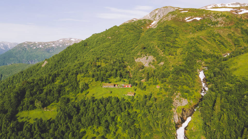 Bilde av Vollasetra i fugleperspektiv