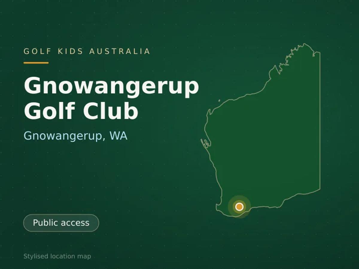 Stylised map showing the location of Gnowangerup Golf Club in Gnowangerup, WA - not a photograph of the course