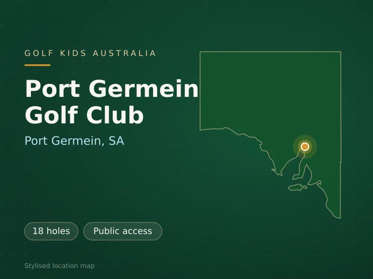 Stylised map showing the location of Port Germein Golf Club in Port Germein, SA - not a photograph of the course