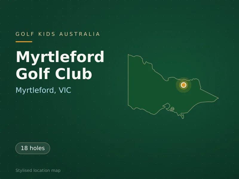 Stylised map showing the location of Myrtleford Golf Club in Myrtleford, VIC - not a photograph of the course