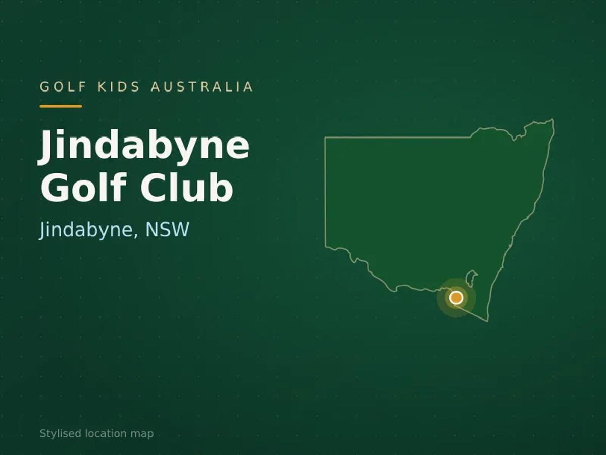 Stylised map showing the location of Jindabyne Golf Club in Jindabyne, NSW - not a photograph of the course