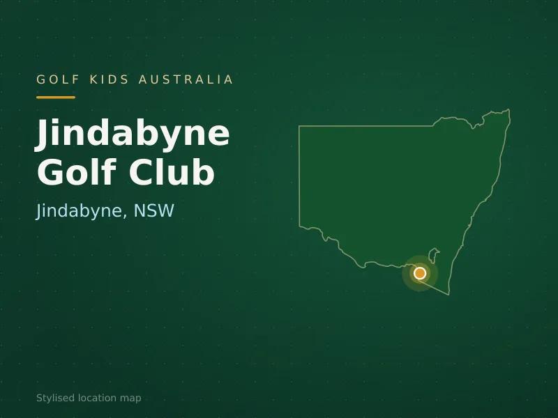 Stylised map showing the location of Jindabyne Golf Club in Jindabyne, NSW - not a photograph of the course