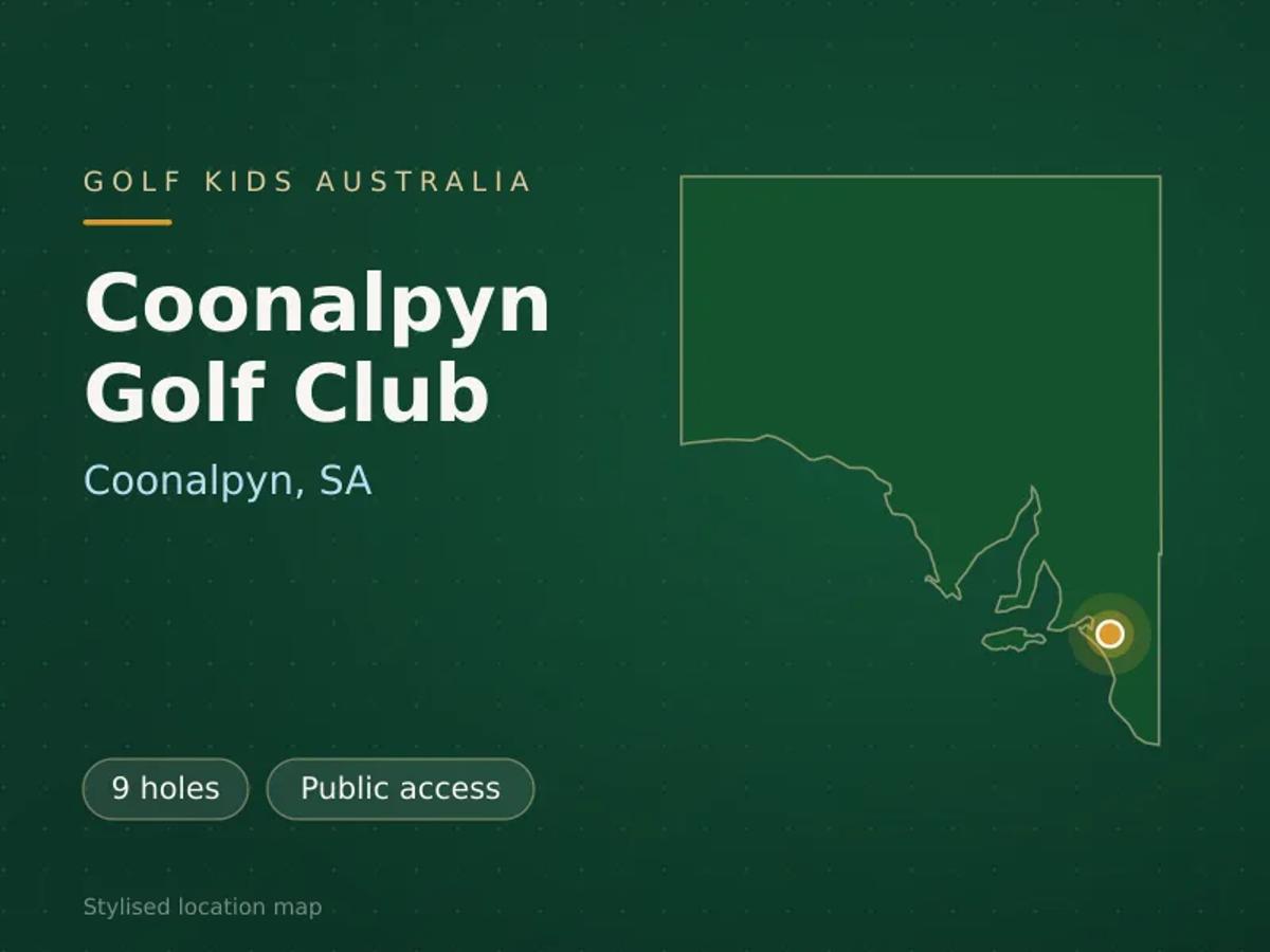 Stylised map showing the location of Coonalpyn Golf Club in Coonalpyn, SA - not a photograph of the course