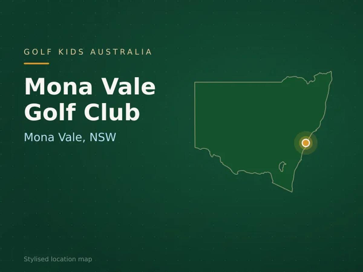 Stylised map showing the location of Mona Vale Golf Club in Mona Vale, NSW - not a photograph of the course