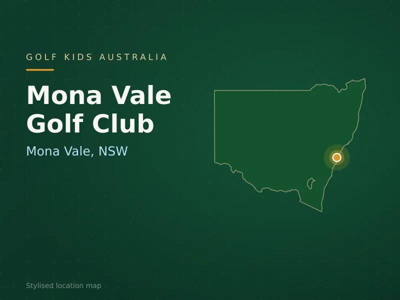 Stylised map showing the location of Mona Vale Golf Club in Mona Vale, NSW - not a photograph of the course
