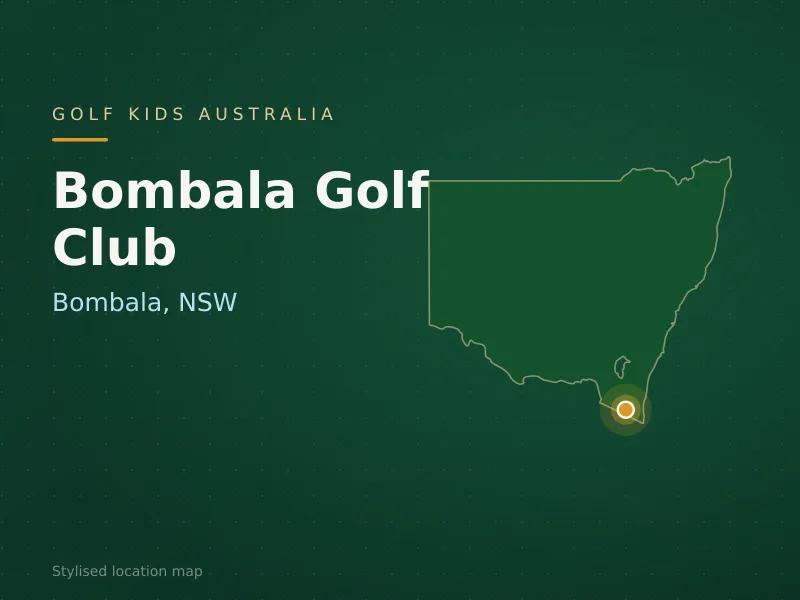 Stylised map showing the location of Bombala Golf Club in Bombala, NSW - not a photograph of the course